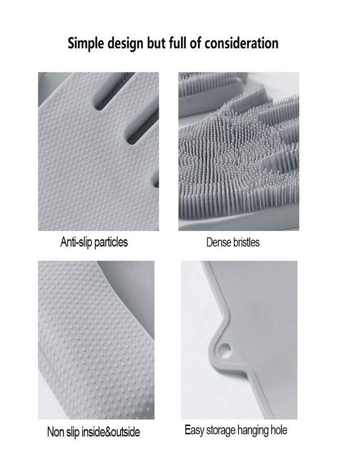 HomeFast Magic Silicone Dishwashing Gloves Cleaning Scrubbing-Dish Wash Silicone Gloves Great for Washing Dish,Kitchen,Car,Bathroom and More... (Grey) - Image 3